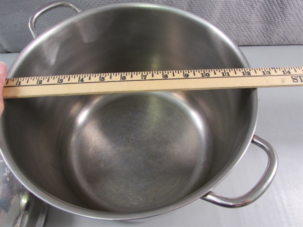 LARGE STAINLESS STEEL STOCK POT