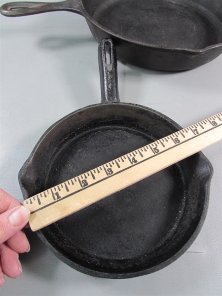 CAST IRON SKILLETS -10 LODGE & 6 UNMARKED