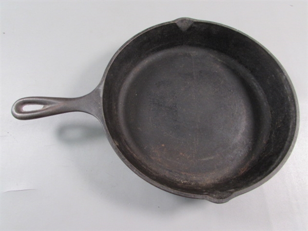 CAST IRON SKILLETS -10 LODGE & 6 UNMARKED