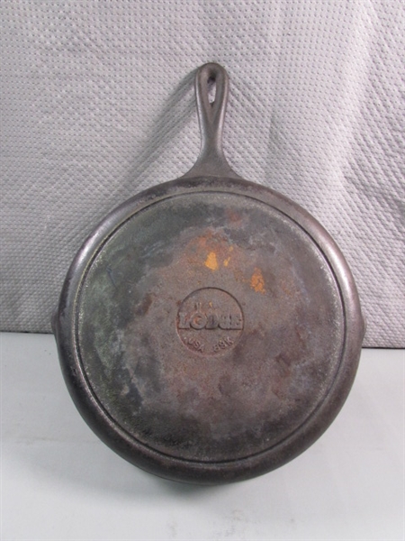 CAST IRON SKILLETS -10 LODGE & 6 UNMARKED