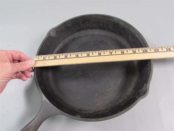 CAST IRON SKILLETS -10 LODGE & 6 UNMARKED