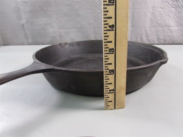 CAST IRON SKILLETS -10 LODGE & 6 UNMARKED