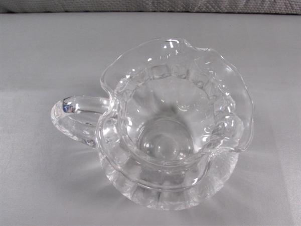 SIGNED TIFFANY & CO CRYSTAL BLOWN GLASS PITCHER