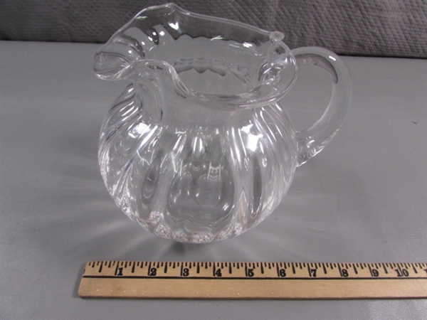 SIGNED TIFFANY & CO CRYSTAL BLOWN GLASS PITCHER