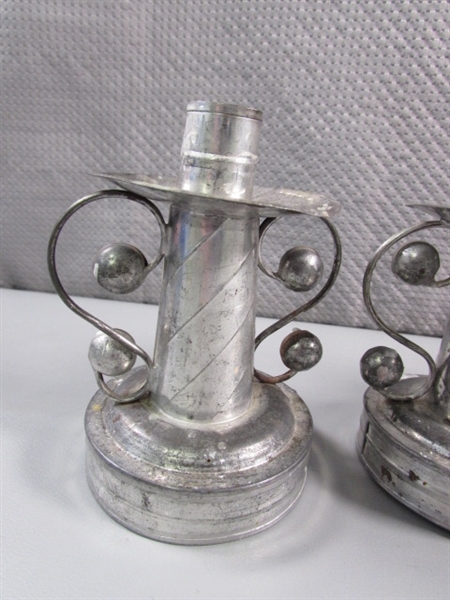 SET OF 4 MEXICAN CANDLE HOLDERS - ALUMINUM?