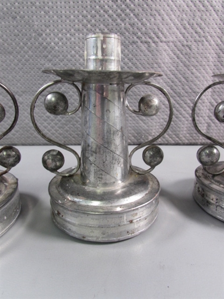 SET OF 4 MEXICAN CANDLE HOLDERS - ALUMINUM?