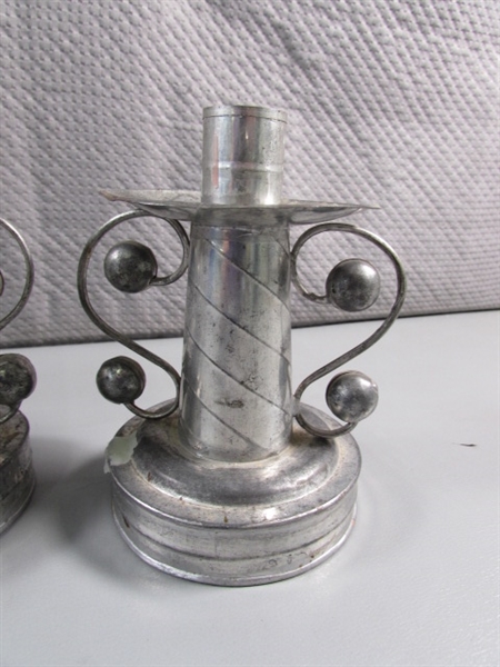 SET OF 4 MEXICAN CANDLE HOLDERS - ALUMINUM?