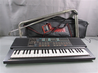 YAMAHA PORTASOUND KEYBOARD W/STAND & CASE