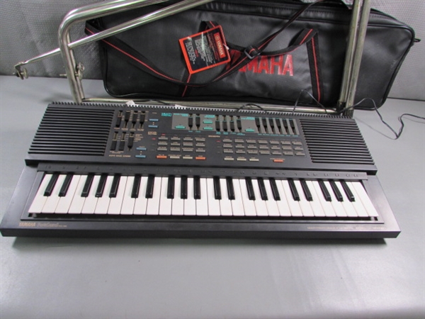 YAMAHA PORTASOUND KEYBOARD W/STAND & CASE