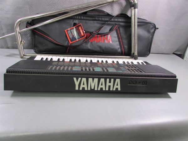 YAMAHA PORTASOUND KEYBOARD W/STAND & CASE