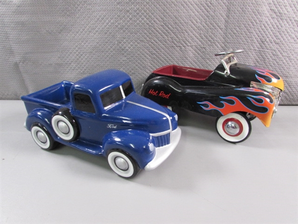 CERAMIC FORD & METAL HOT ROD PLANTERS