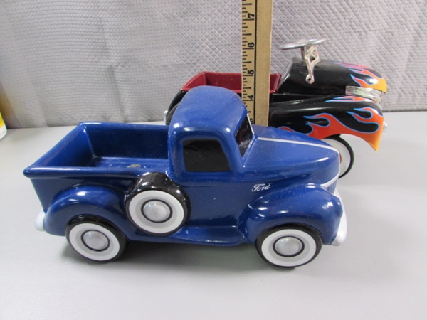 CERAMIC FORD & METAL HOT ROD PLANTERS