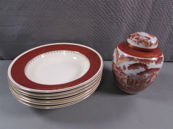 VINTAGE BOWLS & ORIENTAL GINGER JAR