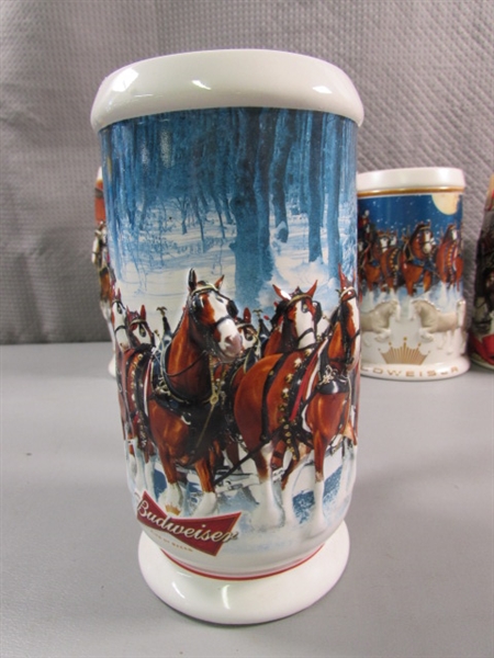 8 BUDWEISER CLYDESDALE BEER STEINS