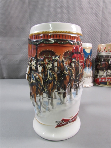 8 BUDWEISER CLYDESDALE BEER STEINS