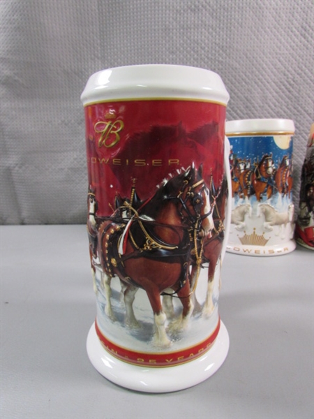 8 BUDWEISER CLYDESDALE BEER STEINS