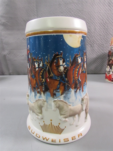 8 BUDWEISER CLYDESDALE BEER STEINS