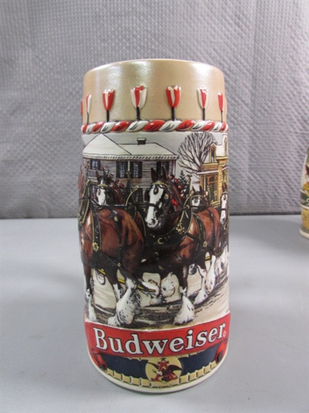 8 BUDWEISER CLYDESDALE BEER STEINS