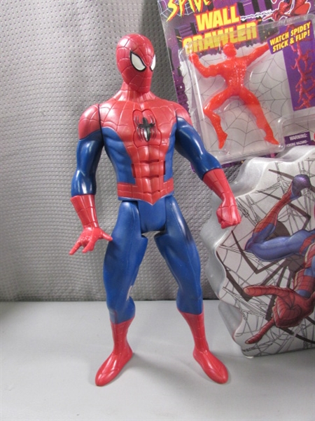 COLLECTION OF SPIDEERMAN TOYS, ACTION FIGURES & MORE - MOST ARE NEW