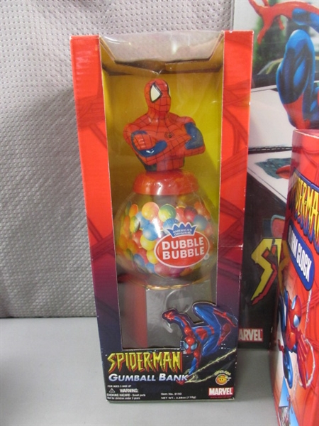 COLLECTION OF SPIDEERMAN TOYS, ACTION FIGURES & MORE - MOST ARE NEW