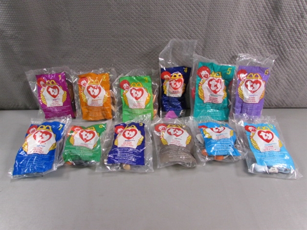 VINTAGE SET OF 12 MCDONALD'S MINI TY BEANIE BABIES - NIP