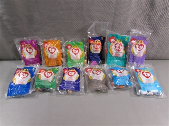 VINTAGE SET OF 12 MCDONALDS MINI TY BEANIE BABIES - NIP