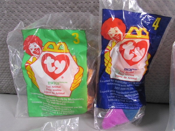 VINTAGE SET OF 12 MCDONALD'S MINI TY BEANIE BABIES - NIP