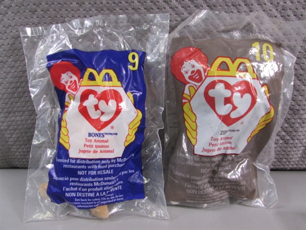 VINTAGE SET OF 12 MCDONALD'S MINI TY BEANIE BABIES - NIP