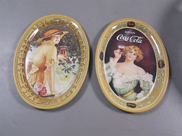 TIN COCA COLA ITEMS + ADVERTISING MIRROR