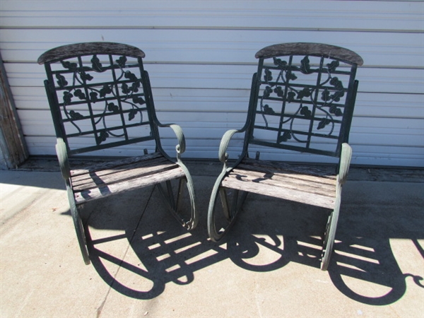 CAST IRON WROUGHT IRON ROCKING CHAIRS