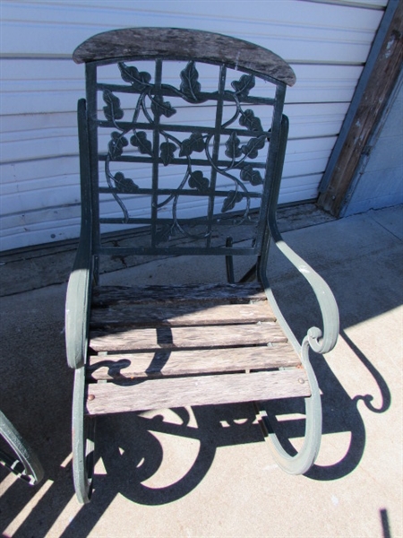 CAST IRON WROUGHT IRON ROCKING CHAIRS