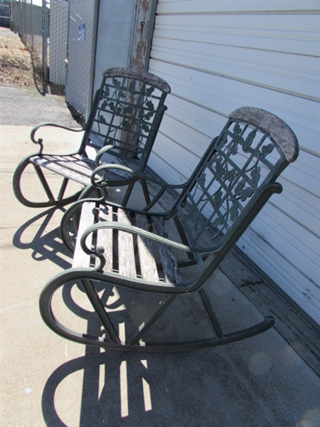 CAST IRON WROUGHT IRON ROCKING CHAIRS