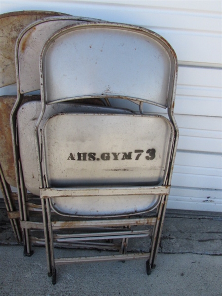 8 VINTAGE METAL FOLDING CHAIRS