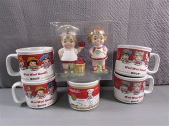 CAMPBELLS SOUP MUGS & SALT & PEPPER SHAKERS