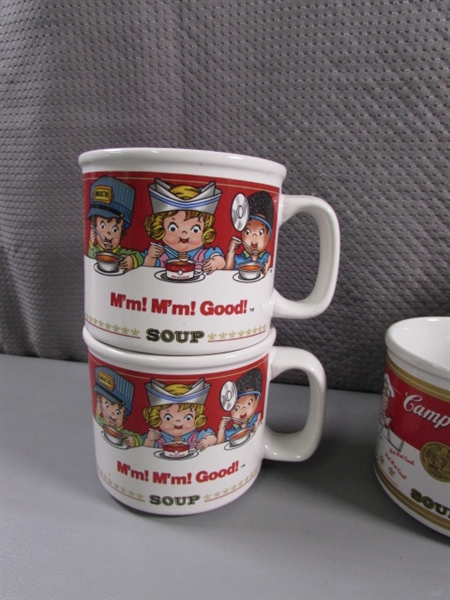 CAMPBELLS SOUP MUGS & SALT & PEPPER SHAKERS