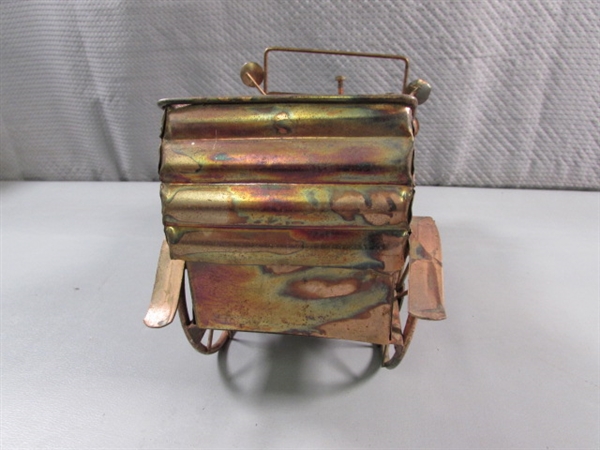 VINTAGE COPPER METAL JALOPY MUSIC BOX