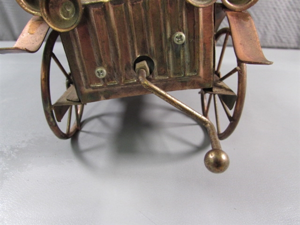 VINTAGE COPPER METAL JALOPY MUSIC BOX