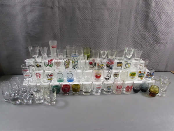 LARGE COLLECTION OF SHOT GLASSES