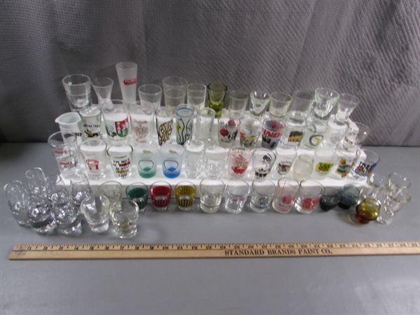 LARGE COLLECTION OF SHOT GLASSES