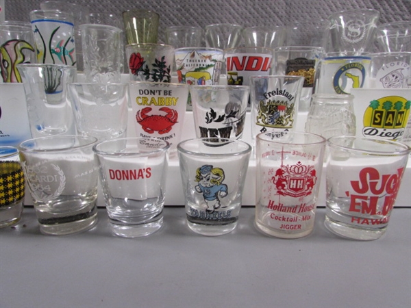 LARGE COLLECTION OF SHOT GLASSES