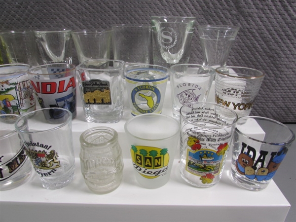 LARGE COLLECTION OF SHOT GLASSES