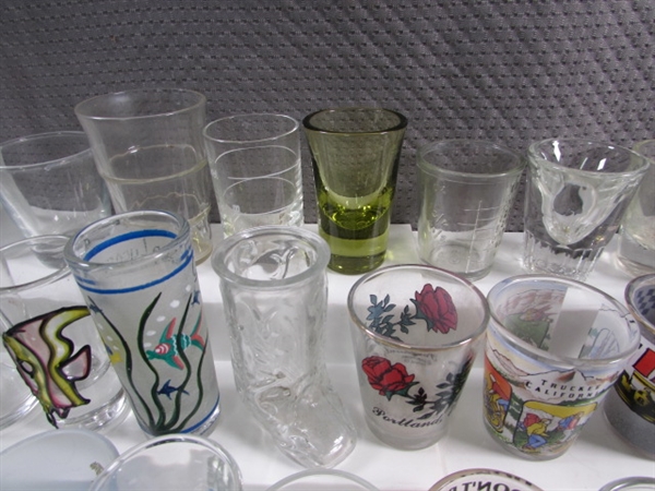 LARGE COLLECTION OF SHOT GLASSES