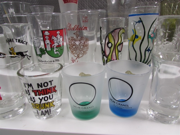 LARGE COLLECTION OF SHOT GLASSES