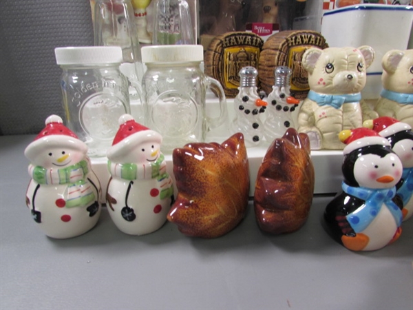 LARGE COLLECTION OF SALT & PEPPER SHAKERS - MANY ARE NEW