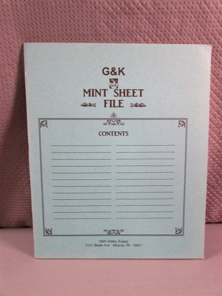 WHITE ACE MINT SHEET POSTAGE STAMP FILE W/STAMPS