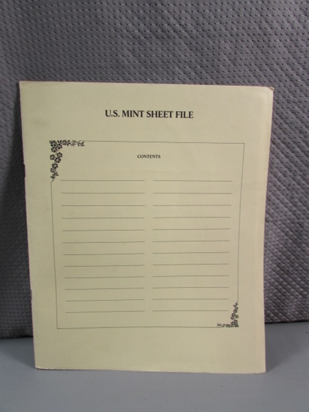 US MINT SHEET FILE FOR POSTAGE STAMPS W/STAMPS