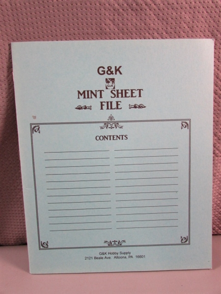 G&K MINT SHEET FILE FOR POSTAGE STAMPS W/STAMPS