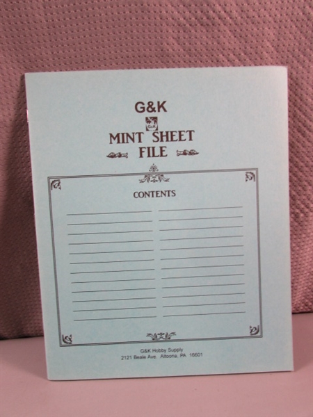 G&K MINT SHEET FILE FOR POSTAGE STAMPS W/STAMPS