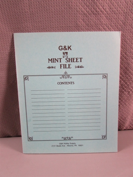 G&K MINT SHEET FILE FOR POSTAGE STAMPS W/STAMPS