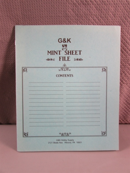 G&K MINT SHEET FILE FOR POSTAGE STAMPS W/STAMPS